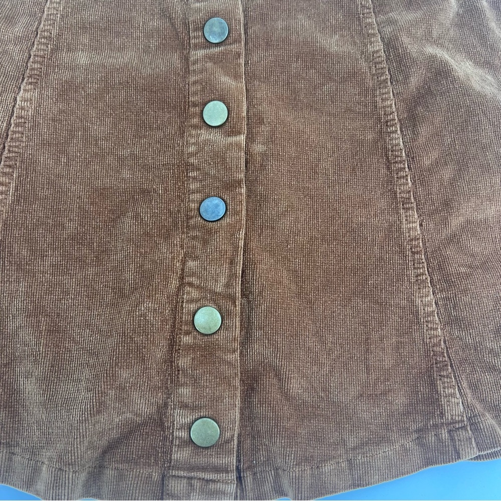 Anthropologie White Crow Corduroy Button-Front Mini Skirt Size M - Picture 4 of 8